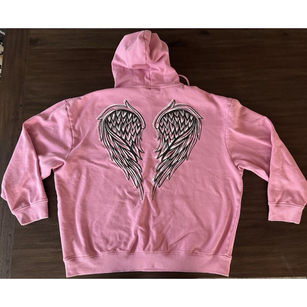 Betty Boop Hoodie Sweatshirt Women’s XL Pink Angel Wings Double Sided - Picture 2 of 8